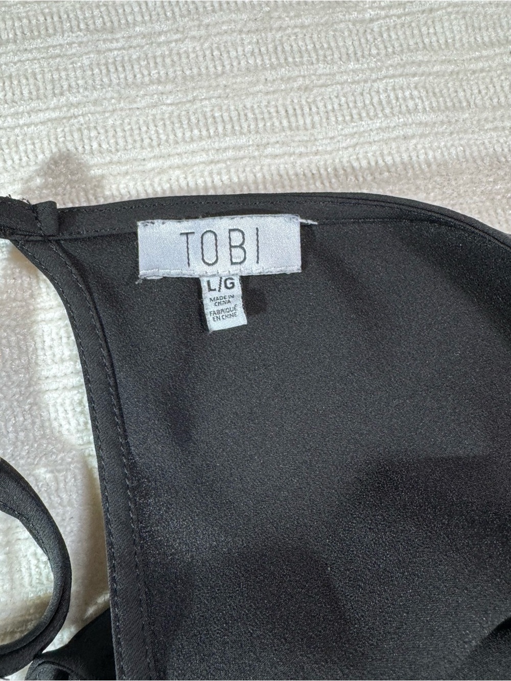 Tobi Asymmetrical Faux Wrap Mini Cocktail Dress Black Large - Picture 8 of 9